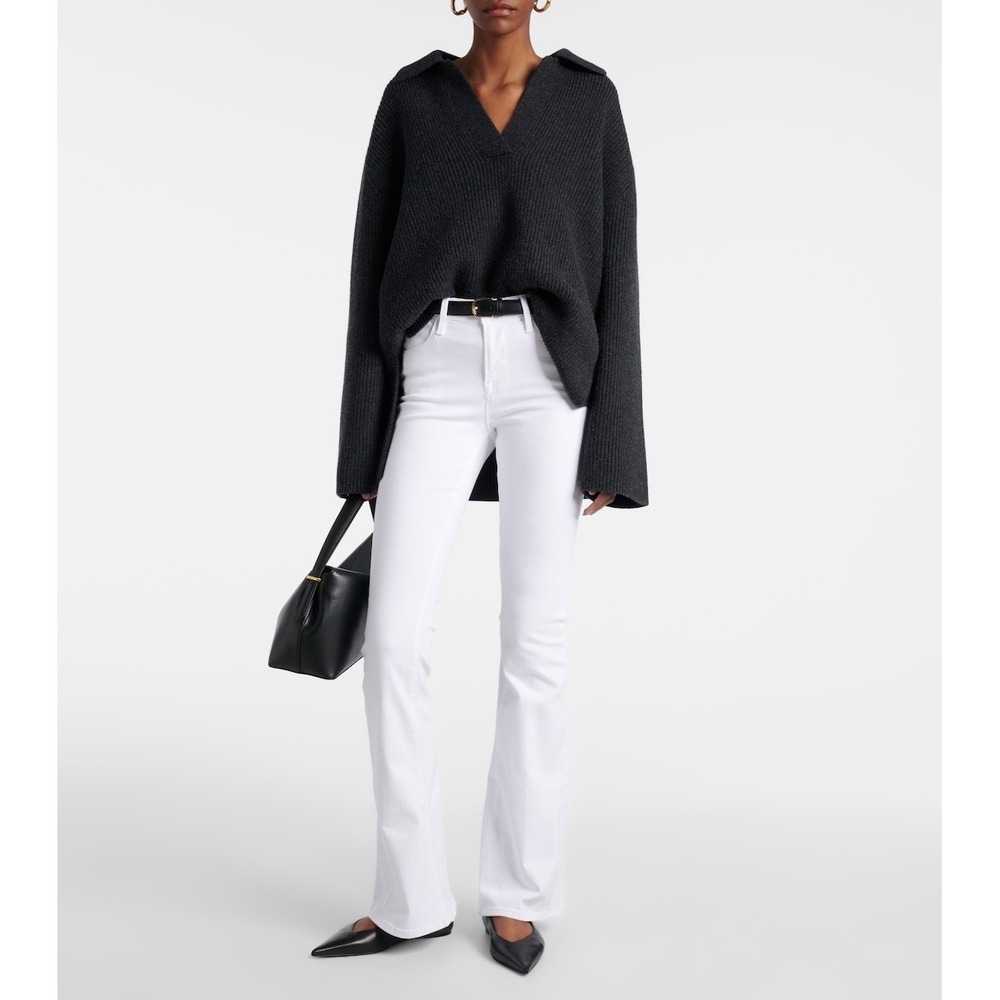 FRAME Le High Flare High Rise White Jeans Au Natural Clean Size 29
